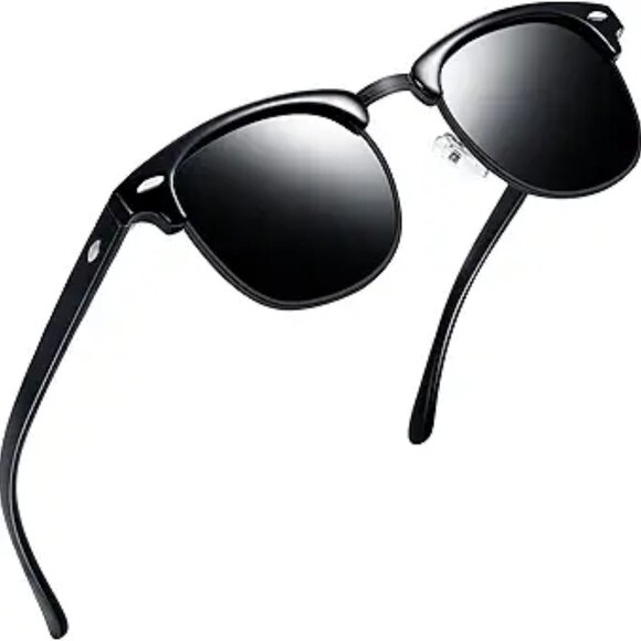 Vintage Sunglasses Polarized UV Protection Half Frame Browline Shades Women Men - Picture 7 of 7